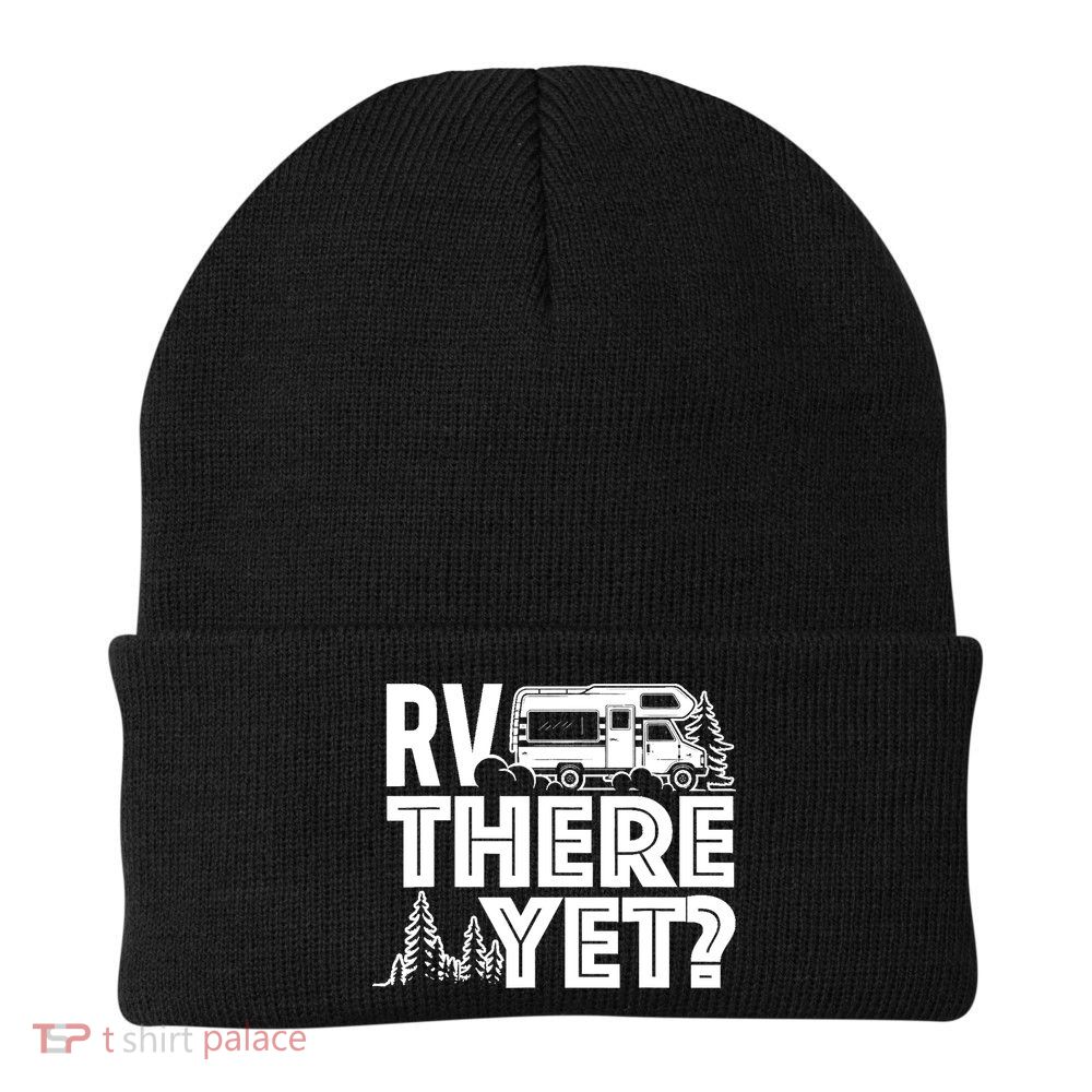 RV There Yet Happy Glamper Camping Beanie