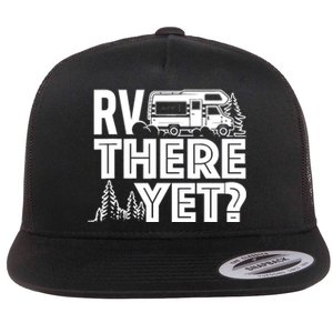 RV There Yet Happy Glamper Camping Flat Bill Trucker Hat