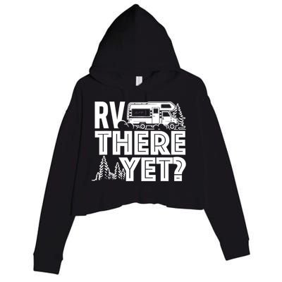 RV There Yet Happy Glamper Camping Crop Fleece Hoodie