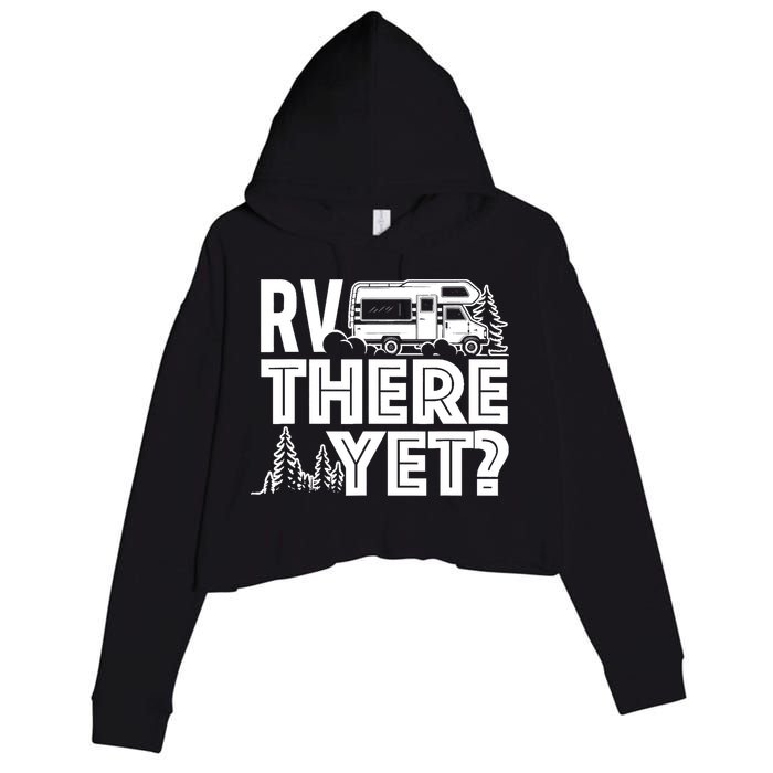 RV There Yet Happy Glamper Camping Crop Fleece Hoodie