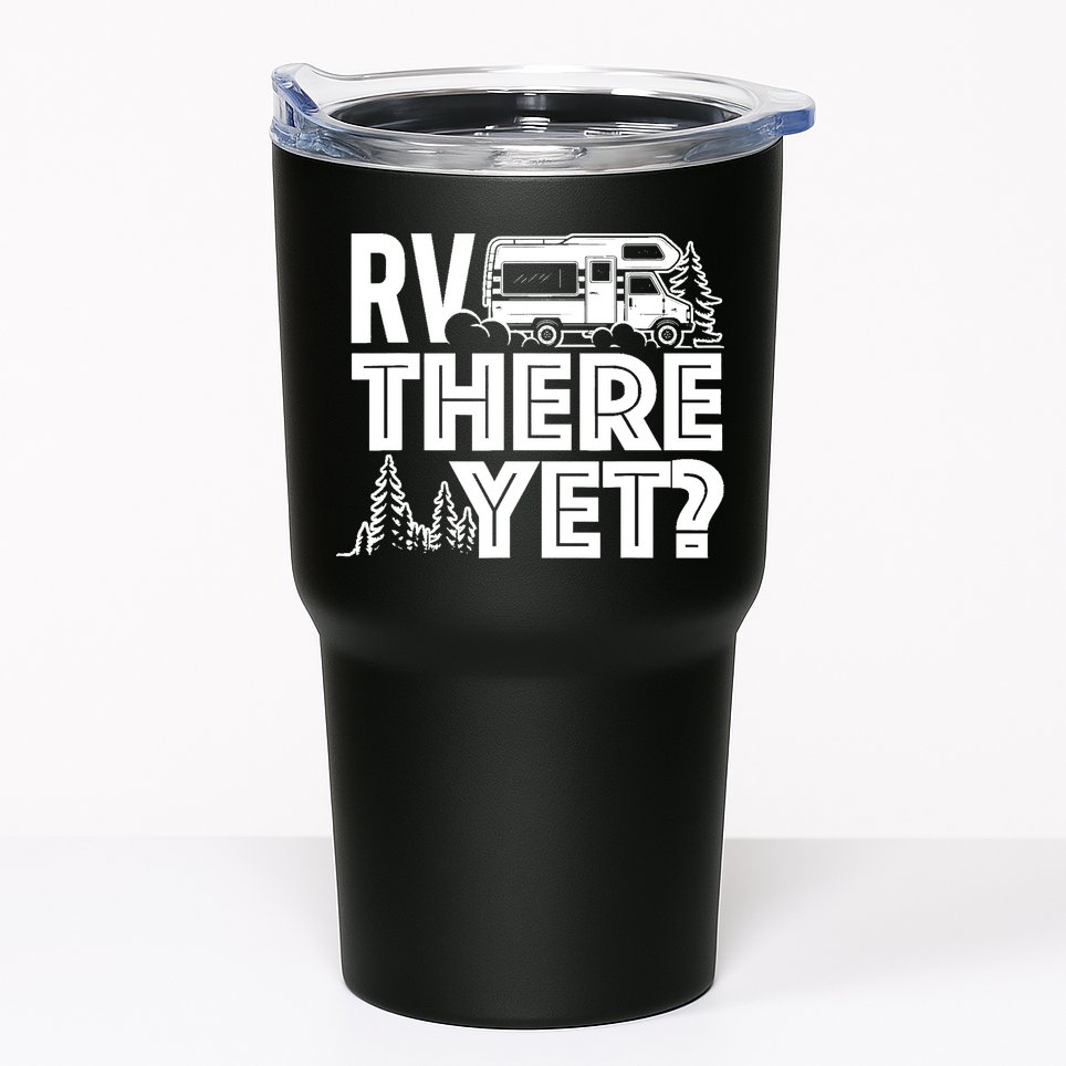 RV There Yet Happy Glamper Camping Tumbler