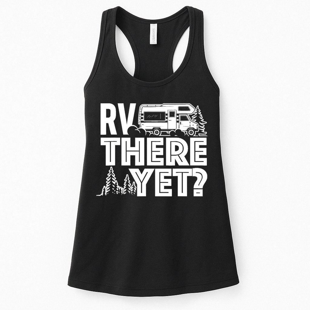 RV There Yet Happy Glamper Camping Womens Tank Top
