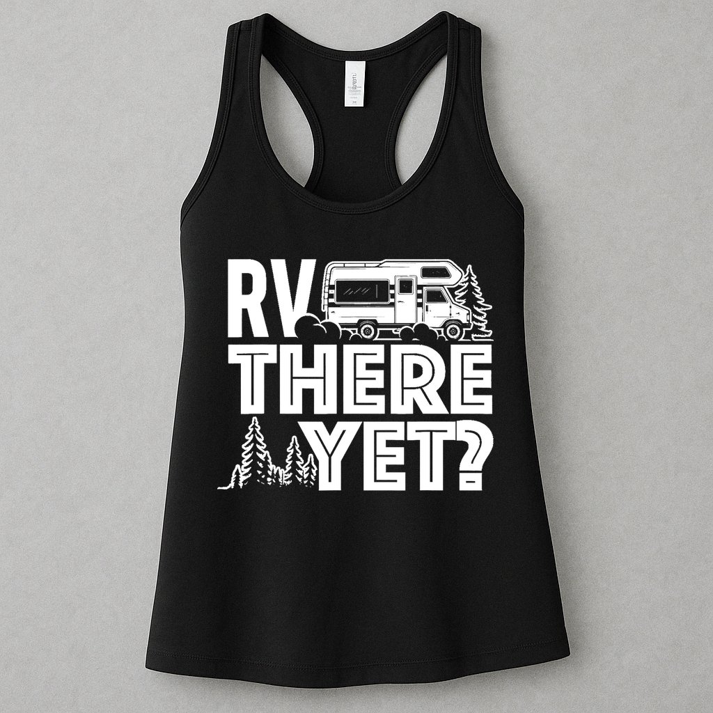 RV There Yet Happy Glamper Camping Womens Tank Top