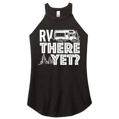 RV There Yet Happy Glamper Camping Women's Perfect Tri Rocker Tank