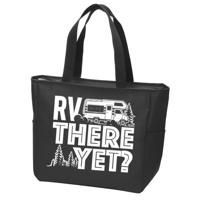RV There Yet Happy Glamper Camping Zip Tote Bag