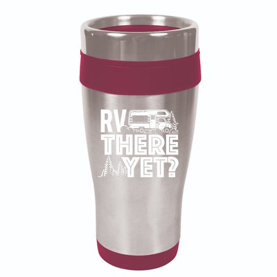 RV There Yet Happy Glamper Camping 16oz Travel Tumbler