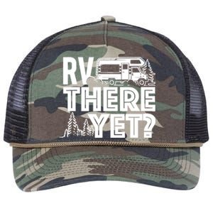 RV There Yet Happy Glamper Camping Retro Rope Trucker Hat Cap