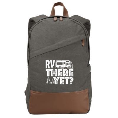 RV There Yet Happy Glamper Camping Cotton Canvas Backpack