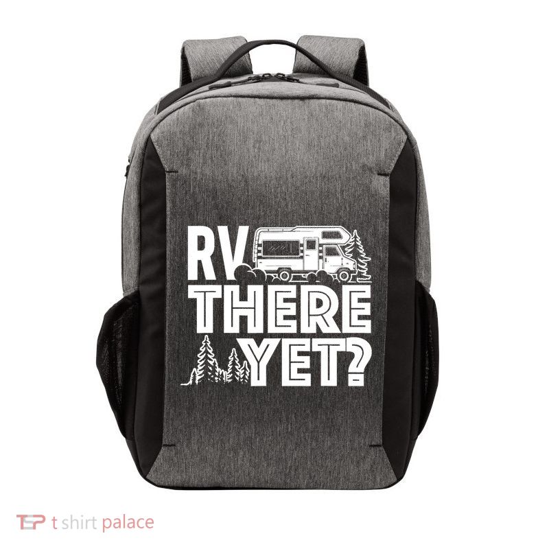 RV There Yet Happy Glamper Camping Vector Backpack