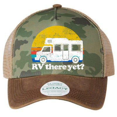 RV There Yet Van Travel Happy Funny Camping Trip Matching Legacy Tie Dye Trucker Hat