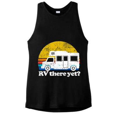 RV There Yet Van Travel Happy Funny Camping Trip Matching Ladies PosiCharge Tri-Blend Wicking Tank