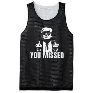 Retro Trump You Missed Fight Fight Fight Trump 2024 Gifts Mesh Reversible Basketball Jersey Tank