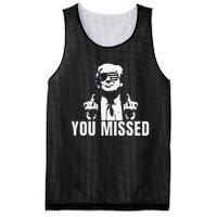 Retro Trump You Missed Fight Fight Fight Trump 2024 Gifts Mesh Reversible Basketball Jersey Tank