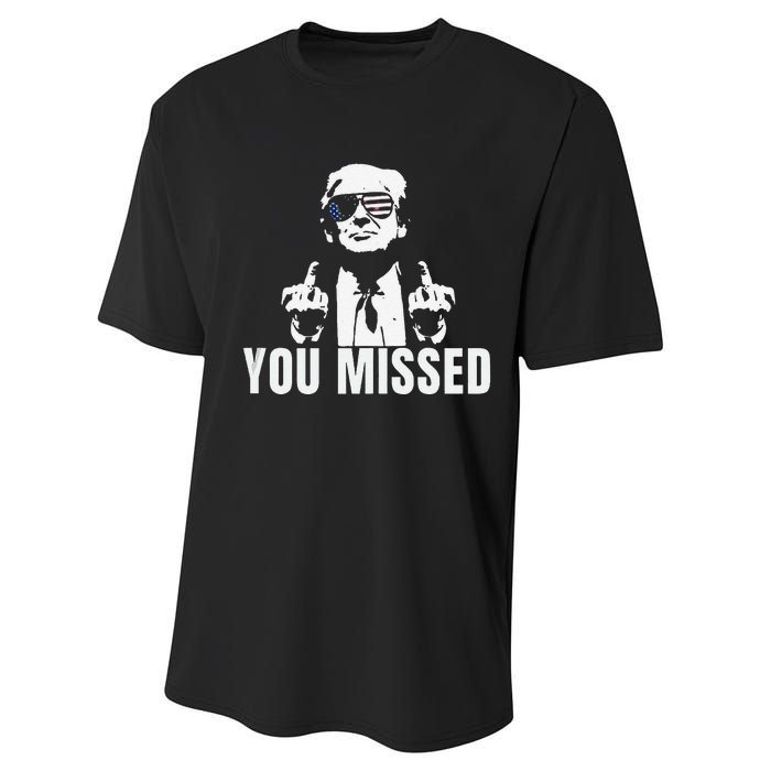 Retro Trump You Missed Fight Fight Fight Trump 2024 Gifts Performance Sprint T-Shirt