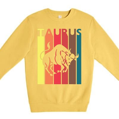 Retro Taurus Zodiac Sign April May Birthday Gift Taurus Premium Crewneck Sweatshirt