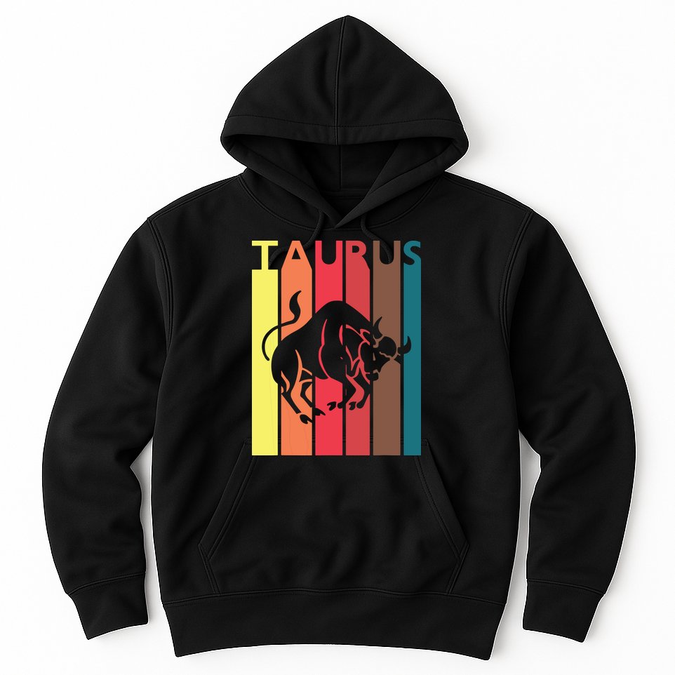 Retro Taurus Zodiac Sign April May Birthday Gift Taurus Hoodie
