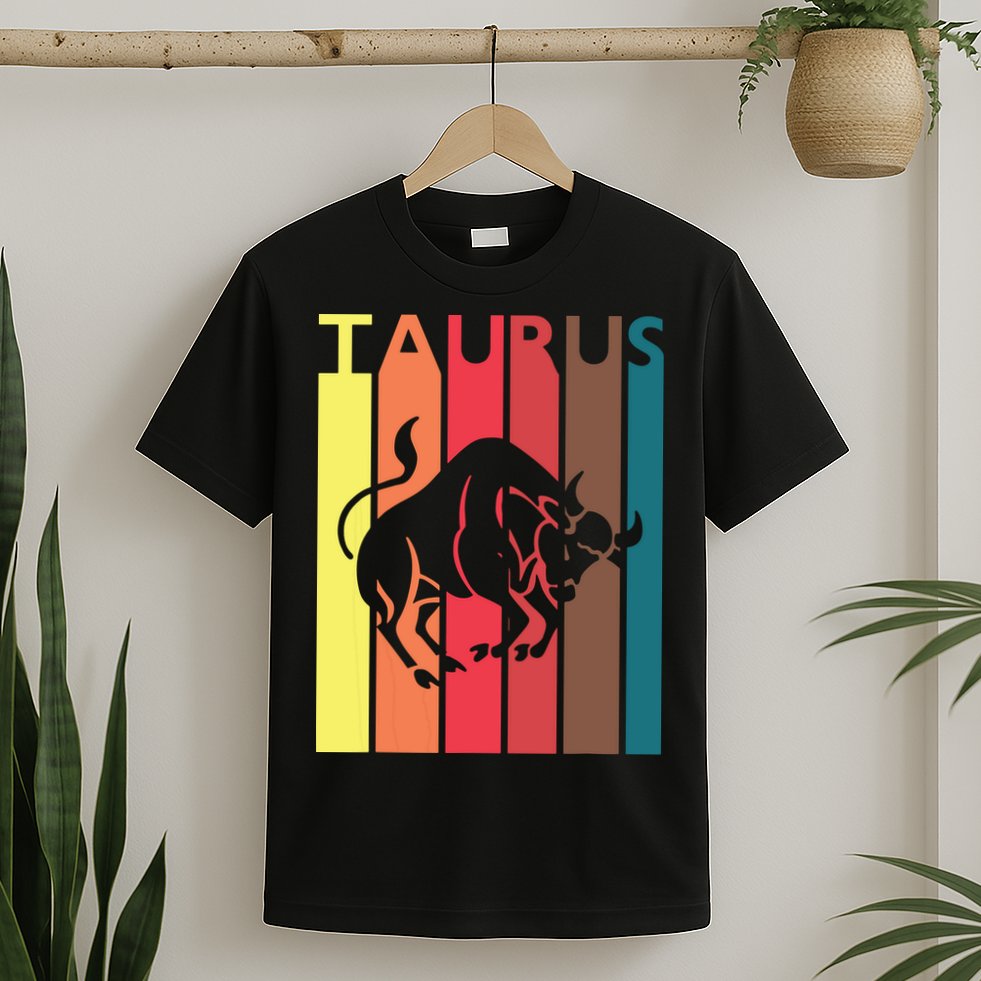 Retro Taurus Zodiac Sign April May Birthday Gift Taurus T-Shirt