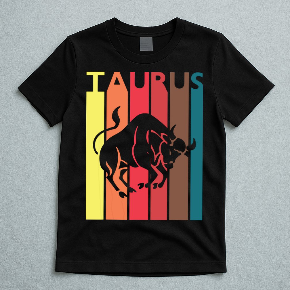Retro Taurus Zodiac Sign April May Birthday Gift Taurus T-Shirt