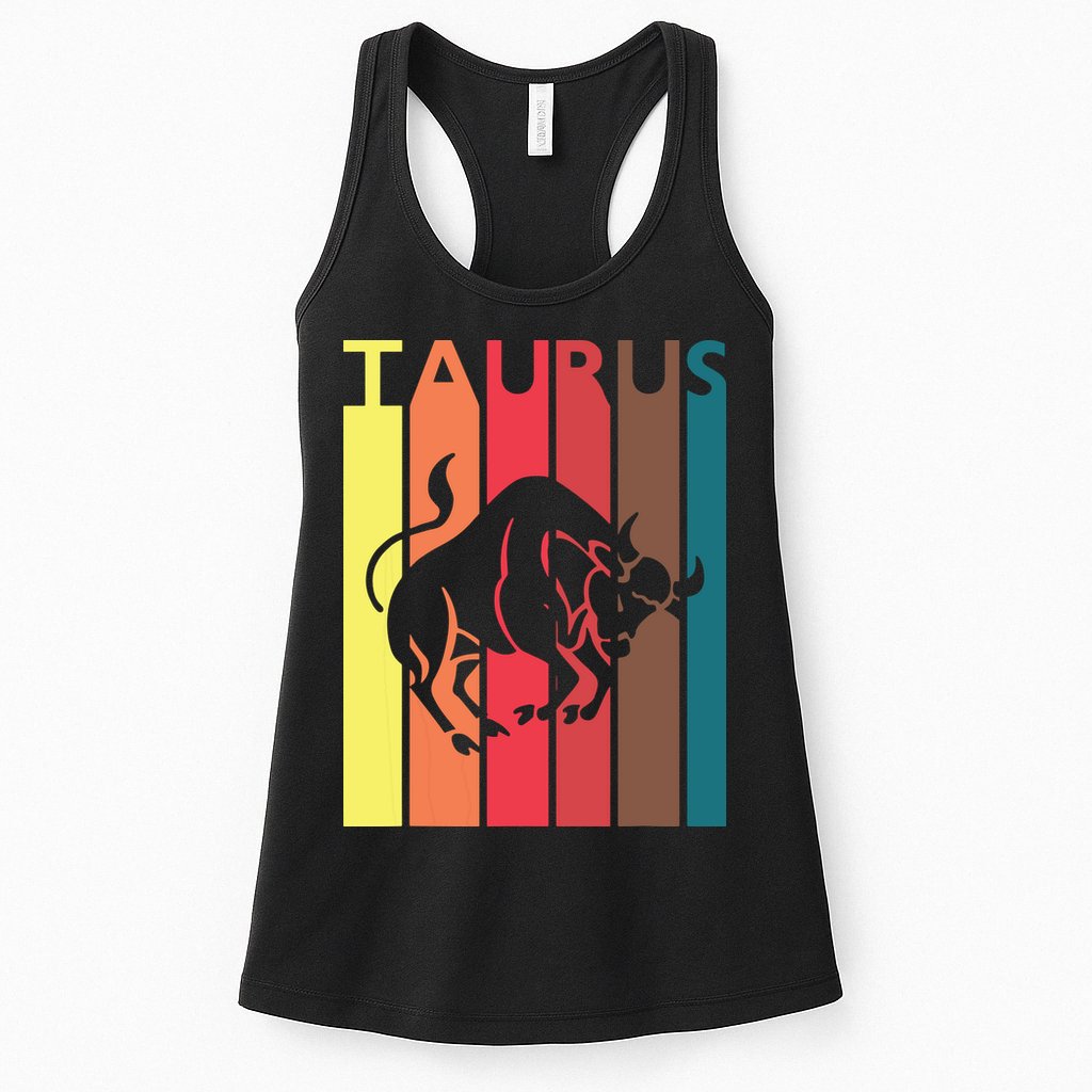 Retro Taurus Zodiac Sign April May Birthday Gift Taurus Womens Tank Top