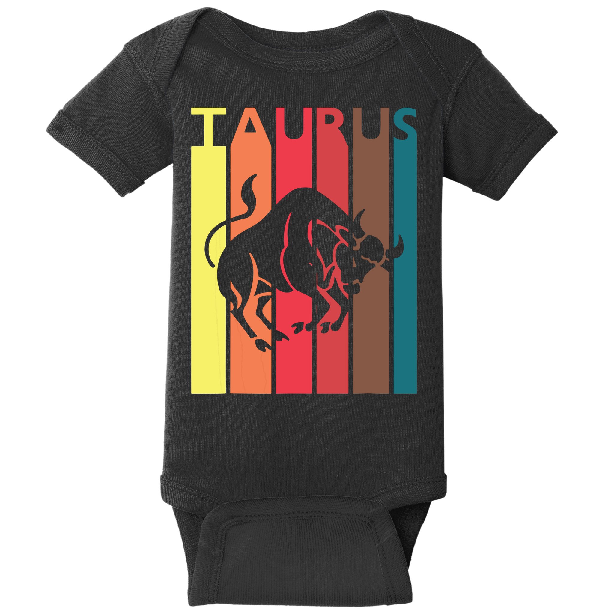 Retro Taurus Zodiac Sign April May Birthday Gift Taurus Baby Bodysuit