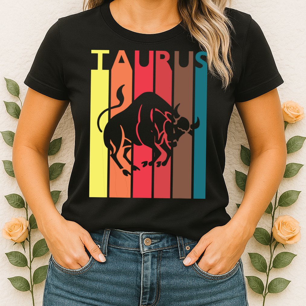 Retro Taurus Zodiac Sign April May Birthday Gift Taurus Womens T-Shirt