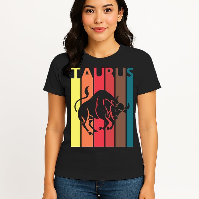 Retro Taurus Zodiac Sign April May Birthday Gift Taurus Womens T-Shirt