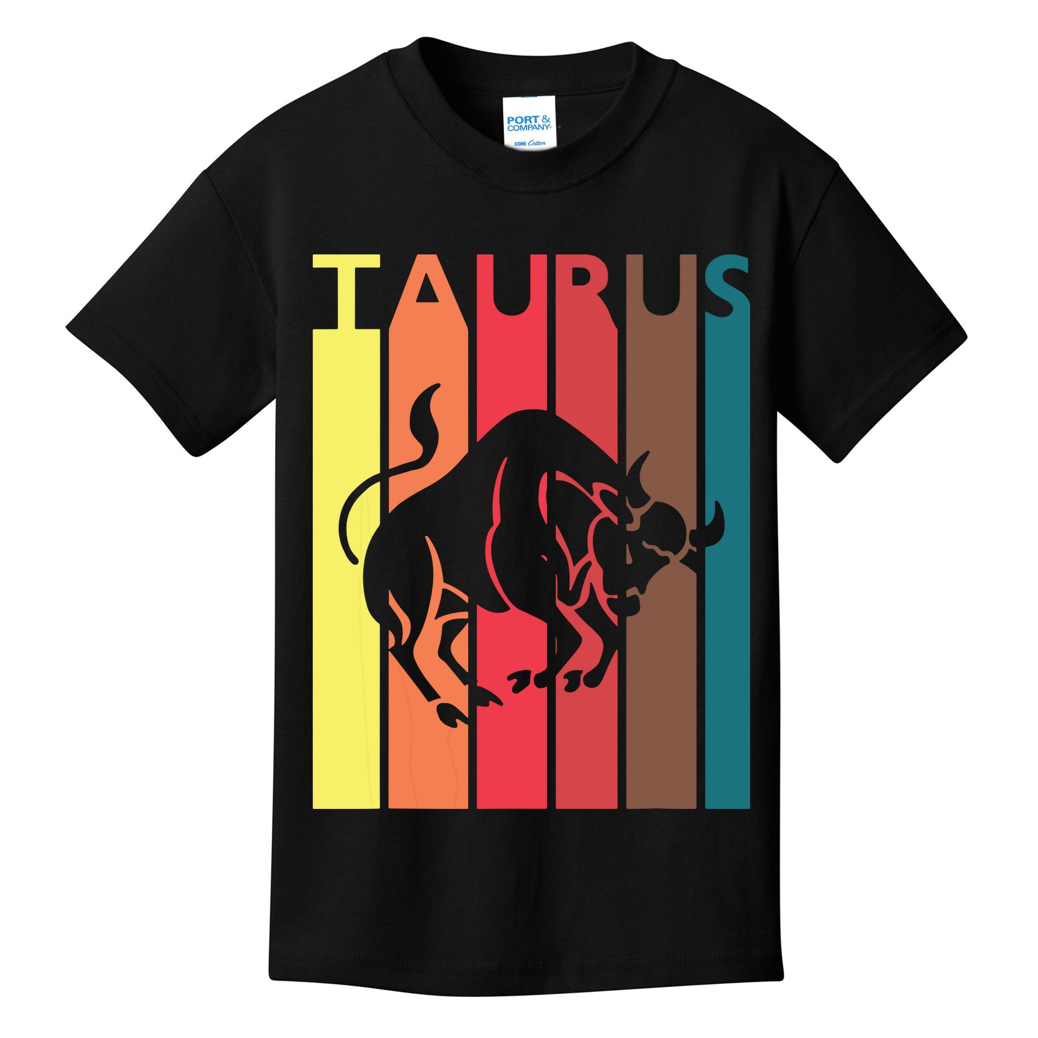 Retro Taurus Zodiac Sign April May Birthday Gift Taurus Kids T-Shirt