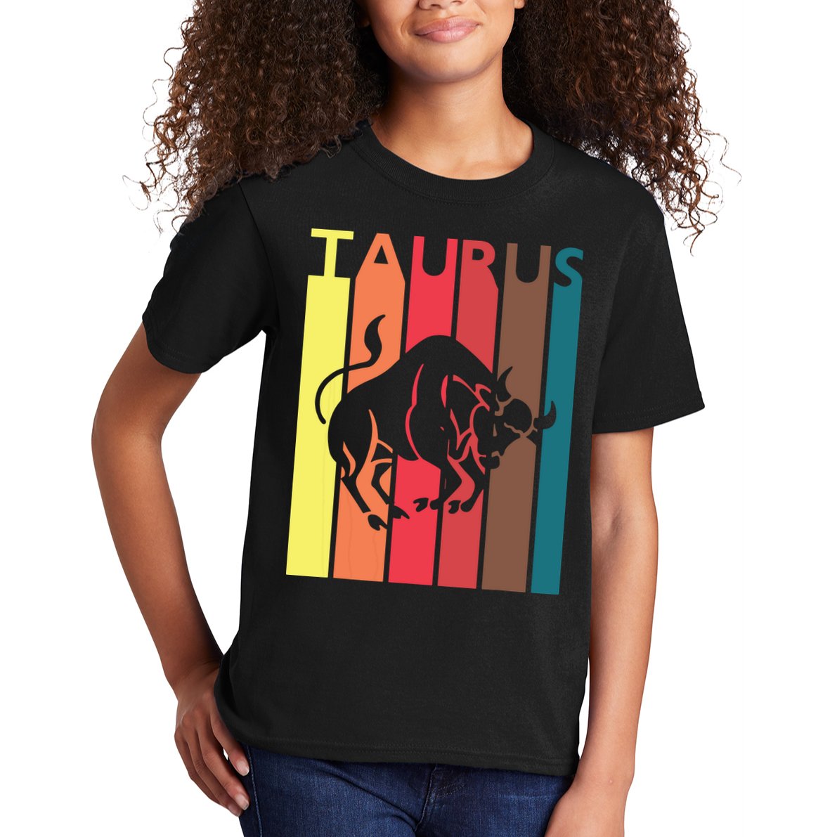 Retro Taurus Zodiac Sign April May Birthday Gift Taurus Kids T-Shirt