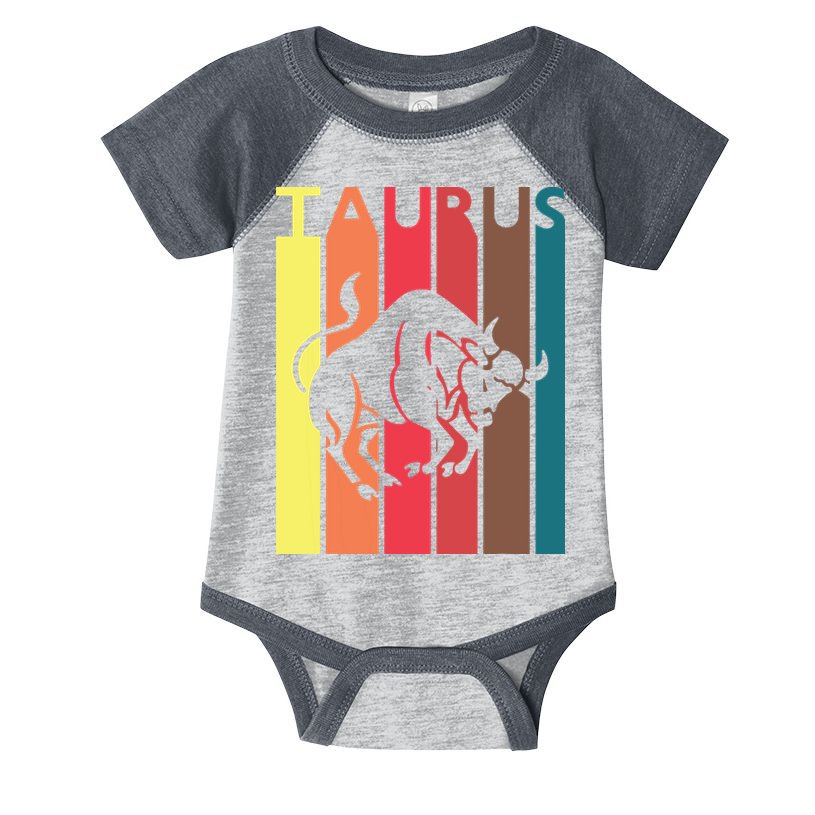 Retro Taurus Zodiac Sign April May Birthday Gift Taurus Infant Baby Jersey Bodysuit