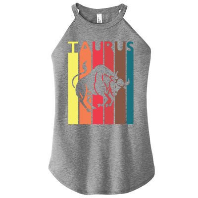 Retro Taurus Zodiac Sign April May Birthday Gift Taurus Women’s Perfect Tri Rocker Tank