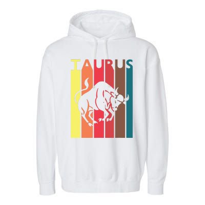 Retro Taurus Zodiac Sign April May Birthday Gift Taurus Garment-Dyed Fleece Hoodie