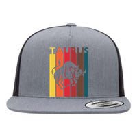 Retro Taurus Zodiac Sign April May Birthday Gift Taurus Flat Bill Trucker Hat