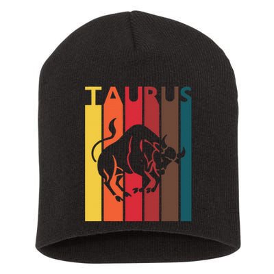 Retro Taurus Zodiac Sign April May Birthday Gift Taurus Short Acrylic Beanie