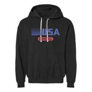 Retro Usa 2024 Team American Basketball Garment-Dyed Fleece Hoodie