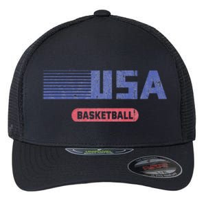 Retro Usa 2024 Team American Basketball Flexfit Unipanel Trucker Cap