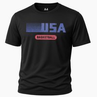 Retro Usa 2024 Team American Basketball Cooling Performance Crew T-Shirt