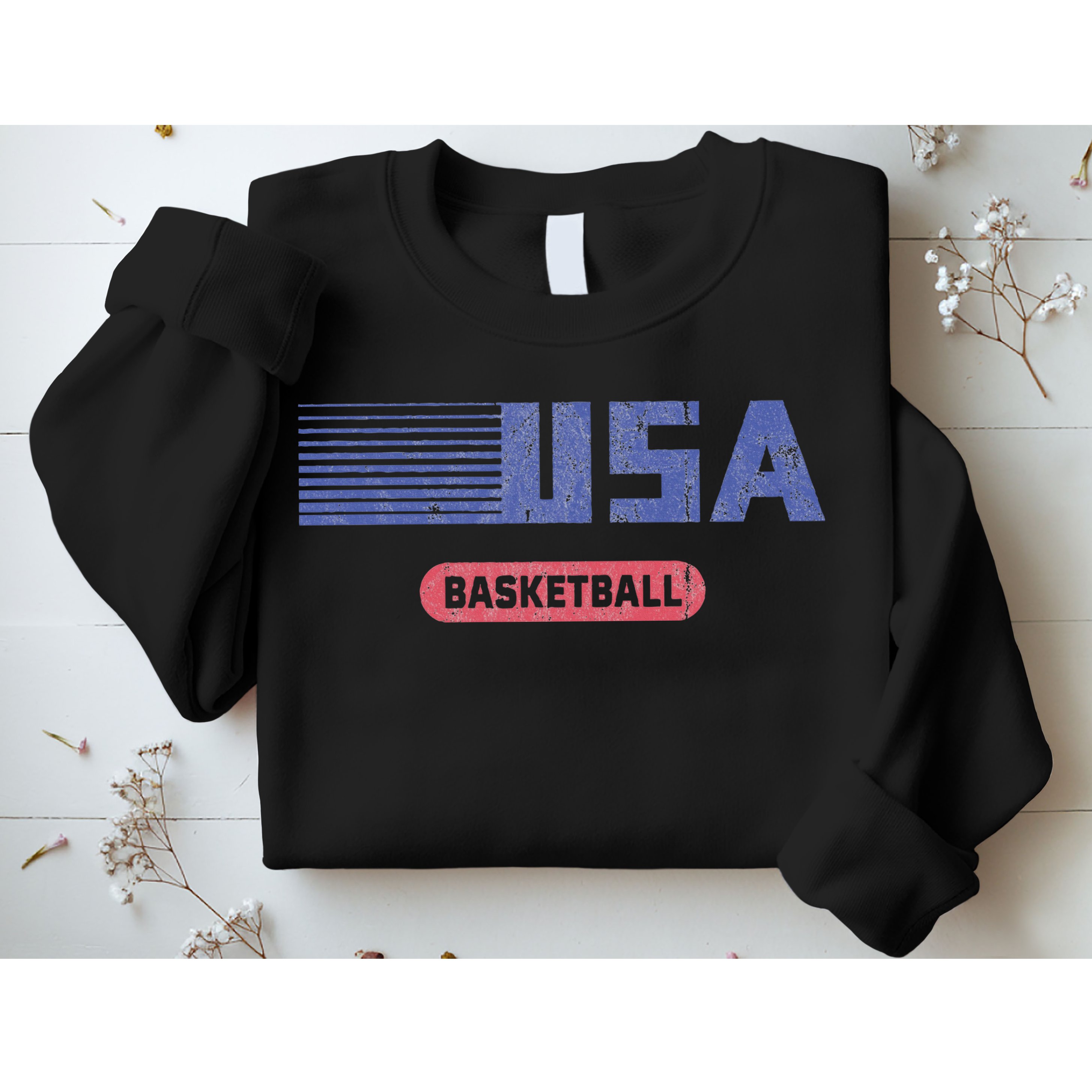 Retro Usa 2024 Team American Basketball Sweatshirt