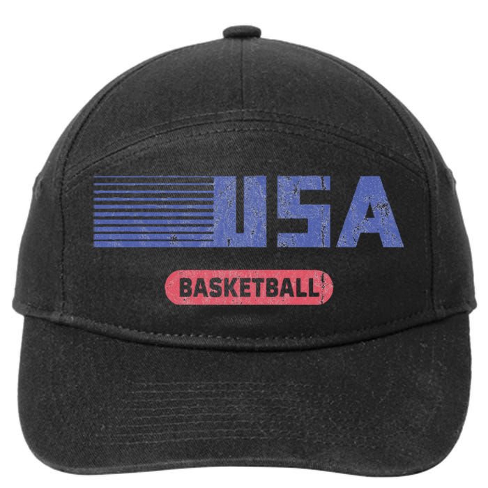 Retro Usa 2024 Team American Basketball 7-Panel Snapback Hat