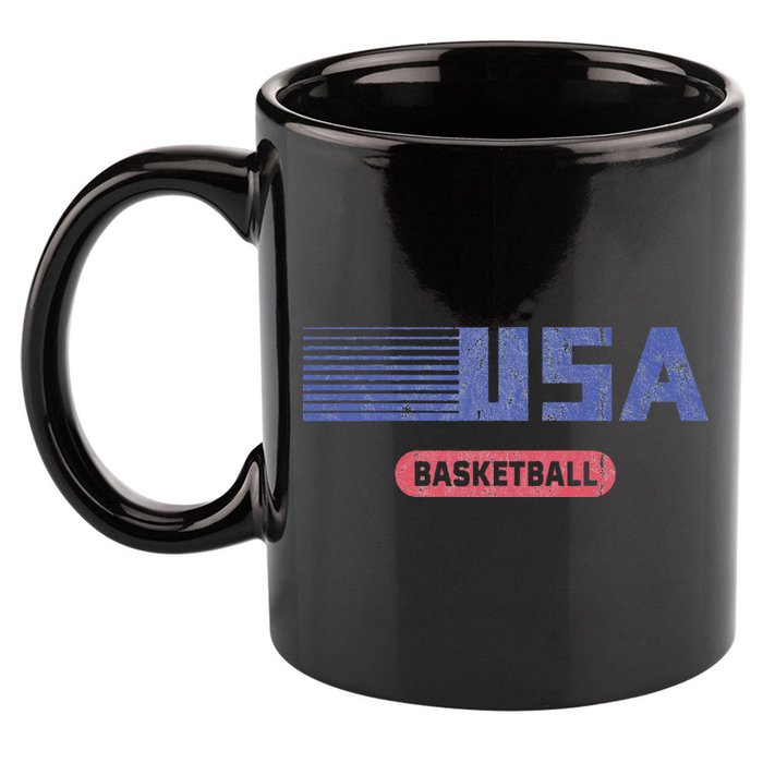 Retro Usa 2024 Team American Basketball 11oz C Handle Ceramic Mug