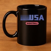 Retro Usa 2024 Team American Basketball 11oz C Handle Ceramic Mug