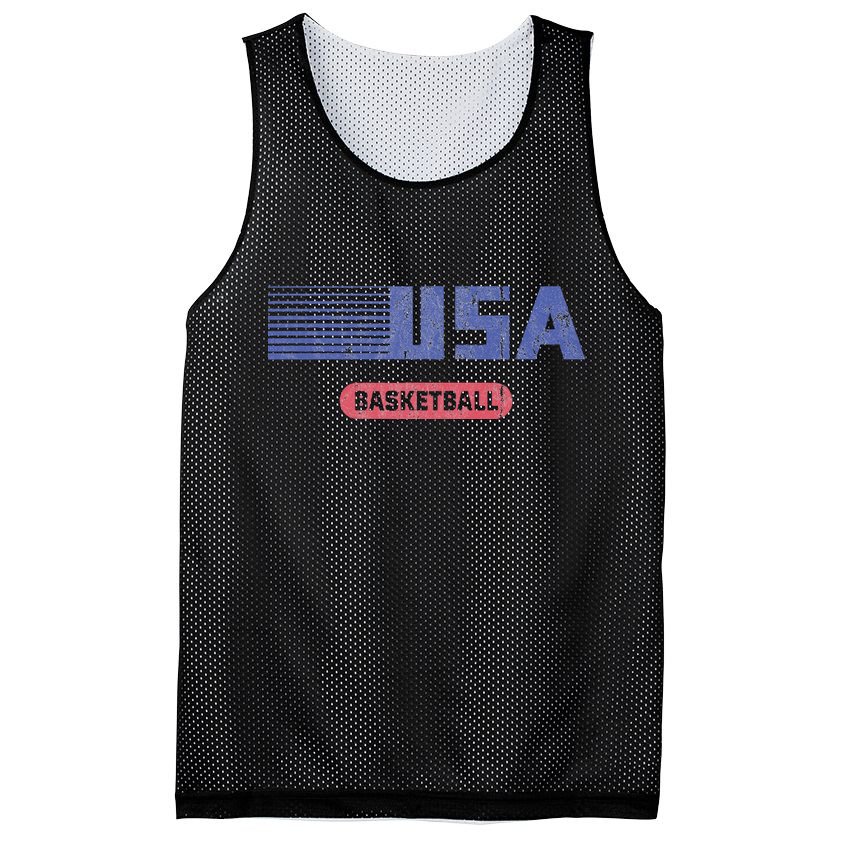 Retro Usa 2024 Team American Basketball Mesh Reversible Basketball Jersey Tank
