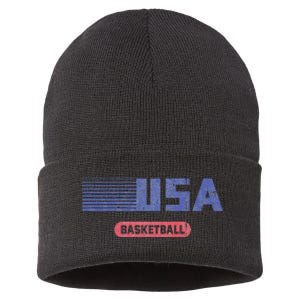 Retro Usa 2024 Team American Basketball Sustainable Knit Beanie