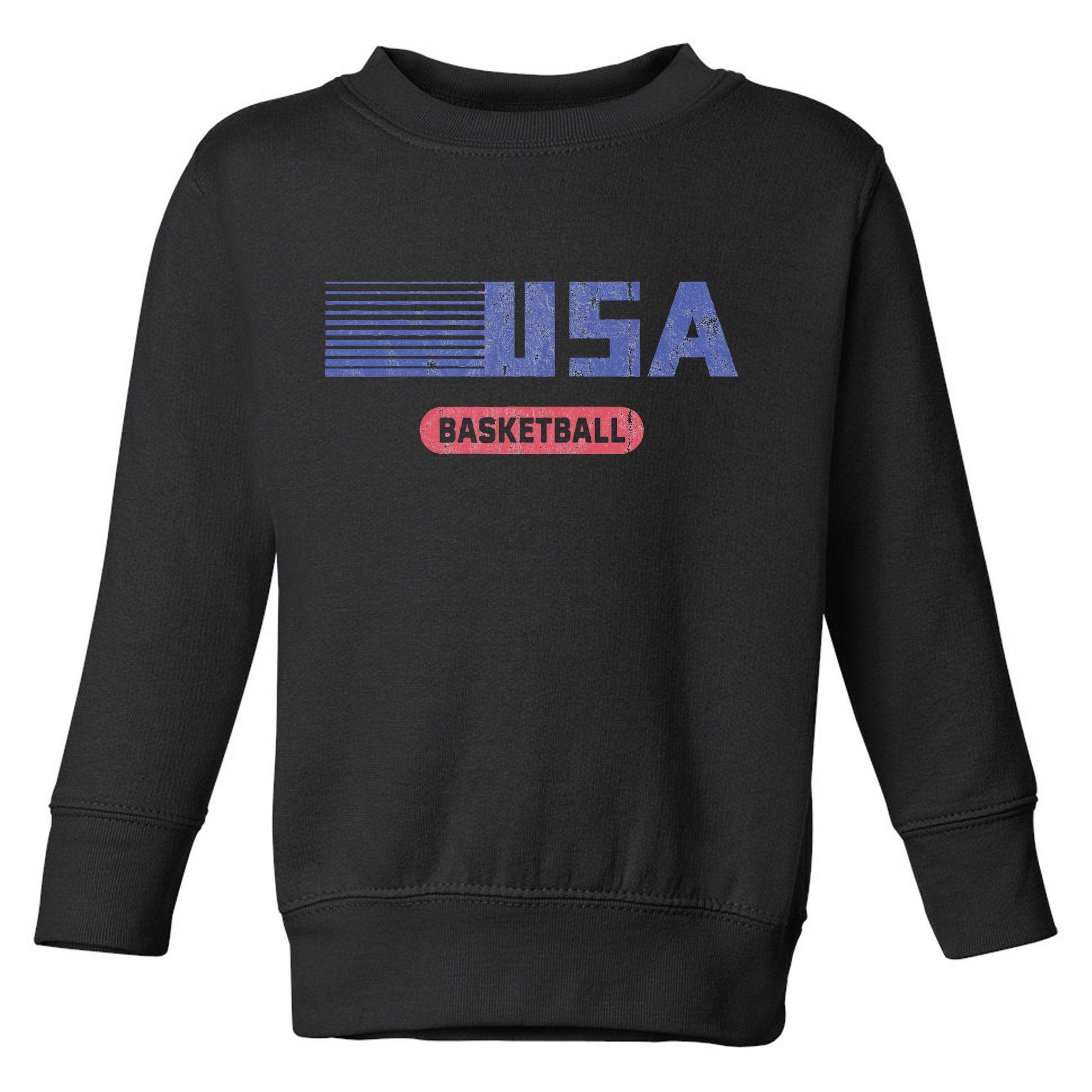 Retro Usa 2024 Team American Basketball Toddler Sweatshirt
