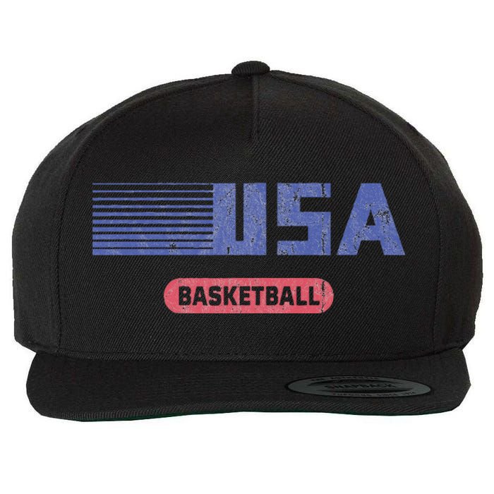 Retro Usa 2024 Team American Basketball Wool Snapback Cap