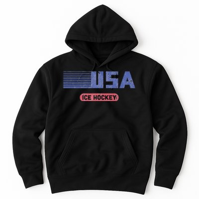 Retro Usa 2024 Team American Ice Hockey Vintage Hoodie