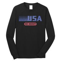 Retro Usa 2024 Team American Ice Hockey Vintage Long Sleeve Shirt