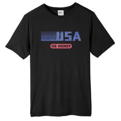 Retro Usa 2024 Team American Ice Hockey Vintage Tall Fusion ChromaSoft Performance T-Shirt