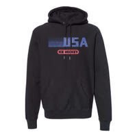 Retro Usa 2024 Team American Ice Hockey Vintage Premium Hoodie