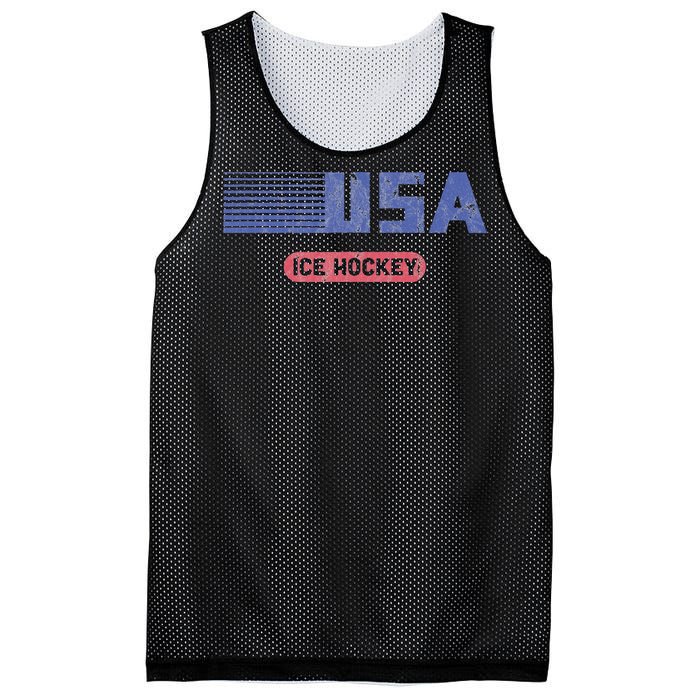 Retro Usa 2024 Team American Ice Hockey Vintage Mesh Reversible Basketball Jersey Tank