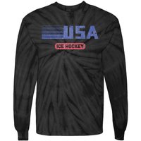 Retro Usa 2024 Team American Ice Hockey Vintage Tie-Dye Long Sleeve Shirt